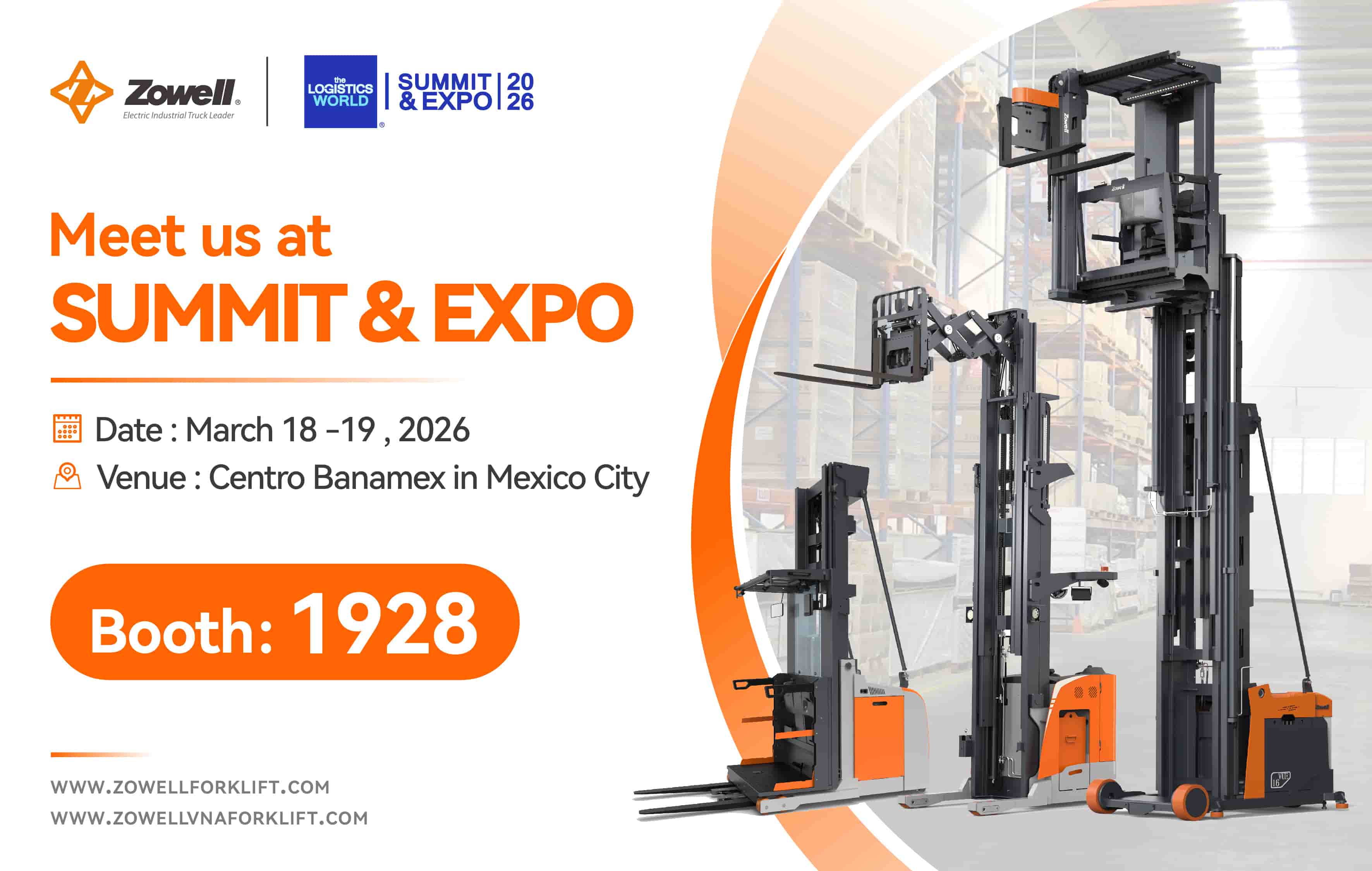 Zowell Electric Industrial Truck at SUMMIT & EXPO 2026 in Mexico City